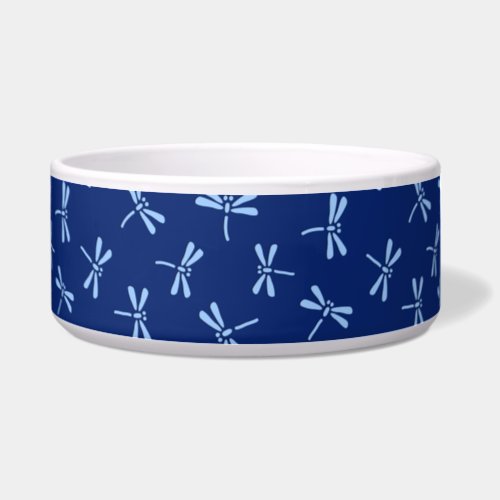Japanese Dragonfly Pattern Cobalt and Sky Blue Bowl
