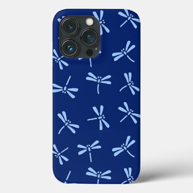 Japanese Dragonfly Pattern, Cobalt and Sky Blue Case-Mate iPhone Case (Back)