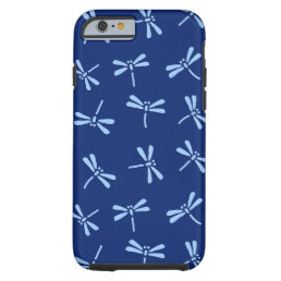 Japanese Dragonfly Pattern, Cobalt and Sky Blue Tough iPhone 6 Case