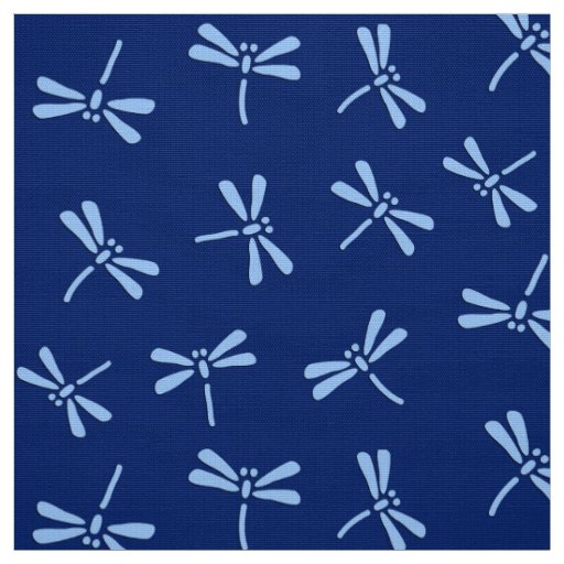 Japanese Dragonfly Pattern, Cobalt and Sky Blue Fabric
