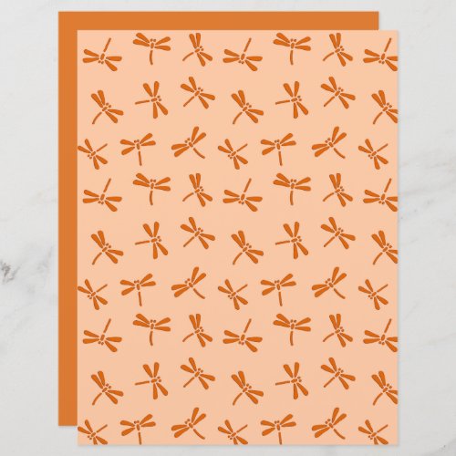 Japanese Dragonfly Pattern Coral Orange 