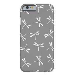 Japanese Dragonfly Pattern, Grey / Gray and White Barely There iPhone 6 Case