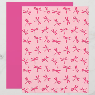 Japanese Dragonfly Pattern, Light Coral Pink