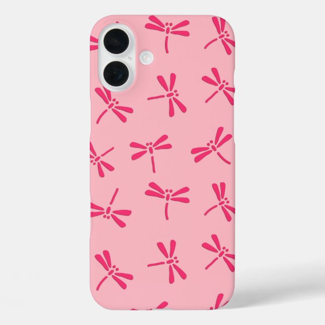 Japanese Dragonfly Pattern, Light Coral Pink Case-Mate iPhone Case (Back)
