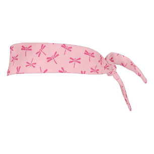 Japanese Dragonfly Pattern, Light Coral Pink Tie Headband