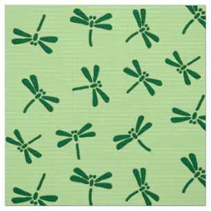 Japanese Dragonfly Pattern, Light Jade Green Fabric
