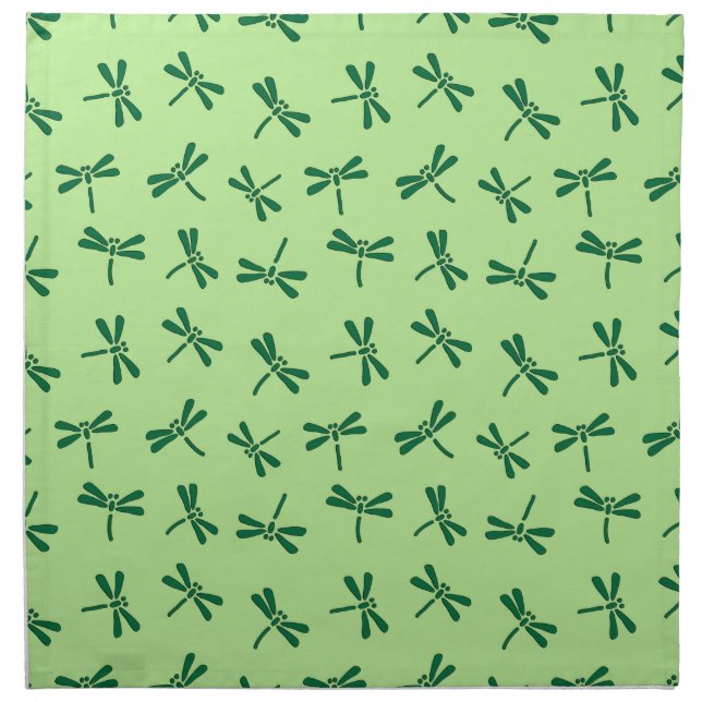 Japanese Dragonfly Pattern, Light Jade Green Napkin (Front)