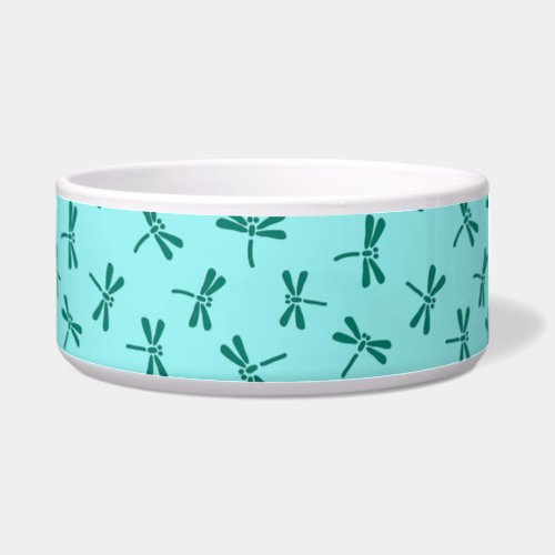 Japanese Dragonfly Pattern Turquoise and Aqua Bowl