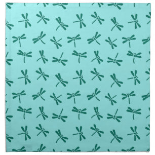 Japanese Dragonfly Pattern, Turquoise and Aqua Napkin