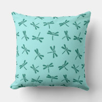 Japanese Dragonfly Pattern, Turquoise and Aqua