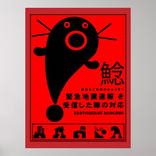Japanese Earthquake Catfish Mythology   Poster