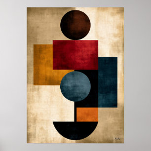 Japanese Editorial Geometric Abstract Wall Art