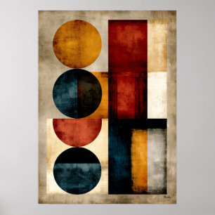 Japanese Editorial Geometric Abstract Wall Art