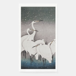 Japanese Egrets Koson Cranes Winter Snow Paper Guest Towels