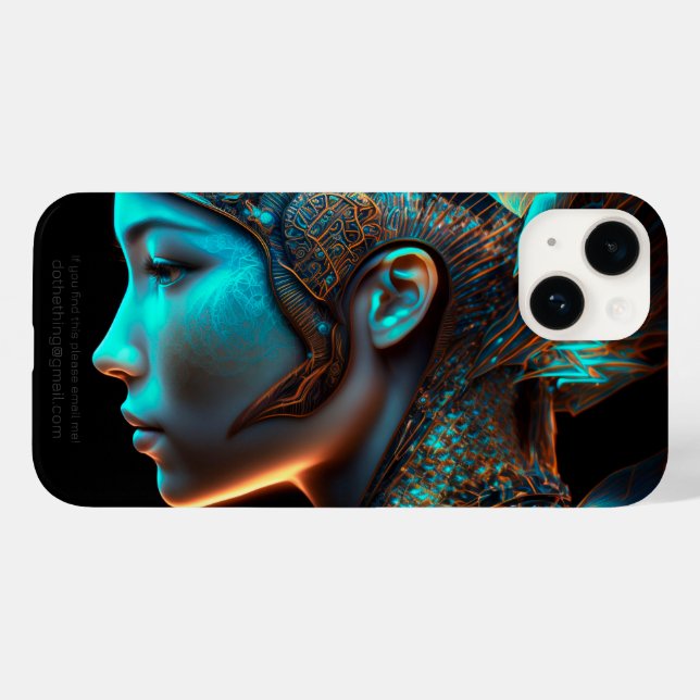 Japanese Electro Cyberpunk Profile Portrait Case-Mate iPhone Case (Back (Horizontal))