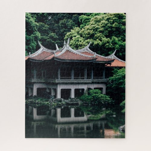 Japanese Emperor Castle in the green woods Jigsaw Puzzle