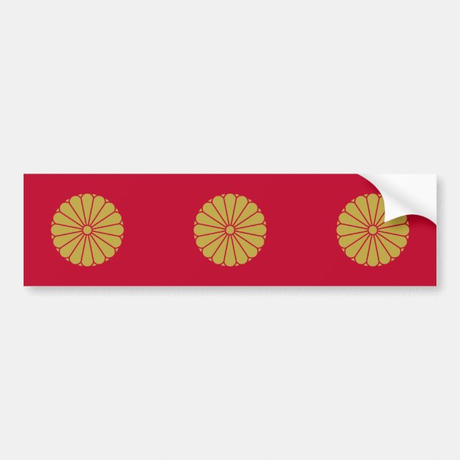 Japanese Emperor, Japan flag Bumper Sticker (Front)