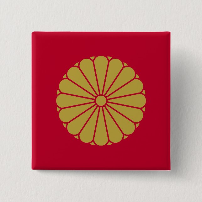 Japanese Emperor, Japan flag Button (Front)