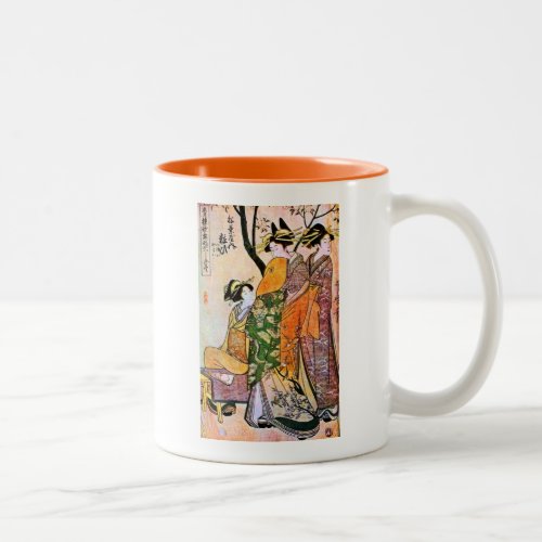 Japanese Engraving Three Geisha 1911 Two_Tone Coffee Mug