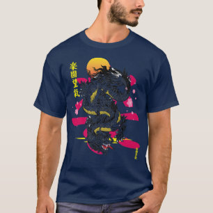 Japanese Esthetic Dragon Asian Demon Otaku Sakura T-Shirt