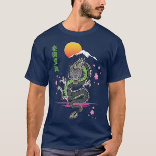 Japanese Esthetic Dragon Asian Demon Otaku Sakura T-Shirt