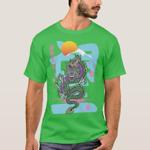 Japanese Esthetic Dragon Asian Tatsu Otaku Sakura T-Shirt