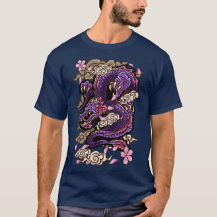 Japanese Esthetic Dragon Tattoo style Sakura Cher T-Shirt