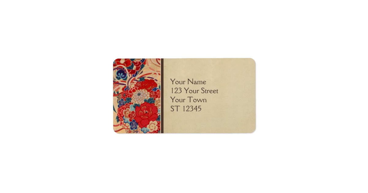 Japanese Fabric Address Label Zazzle