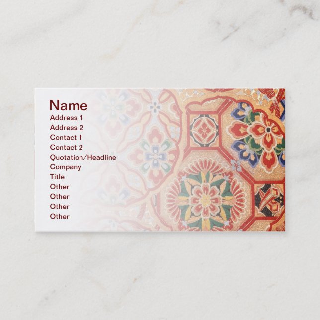 Japanese fabric Business Card (Front)