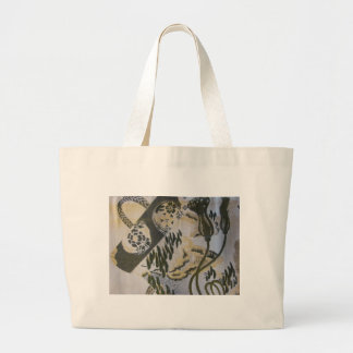 Japanese Fabric Sash Design Large Tote Bag