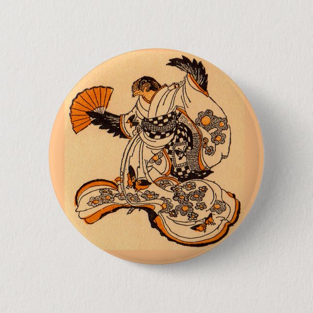 Japanese fairytale The Tongue Cut Sparrow Pinback Button (Front)