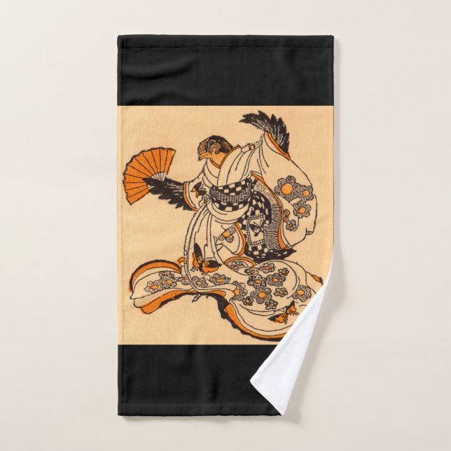 Japanese fairytale The Tongue Cut Sparrow print Bath Towel Set (Hand Towel)