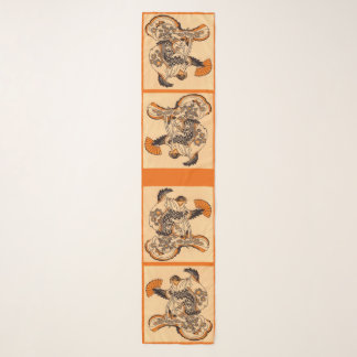 Japanese fairytale The Tongue Cut Sparrow print Scarf