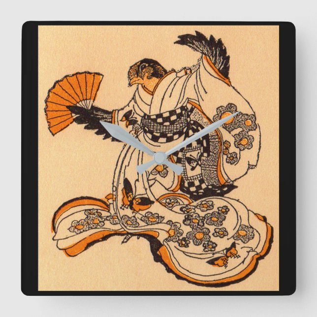 Japanese fairytale The Tongue Cut Sparrow Square Wall Clock (Front)