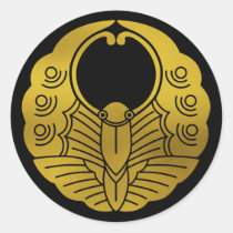 Japanese Family Crest-Butterfly Classic Round Sticker