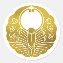 Japanese Family Crest-Butterfly Classic Round Sticker
