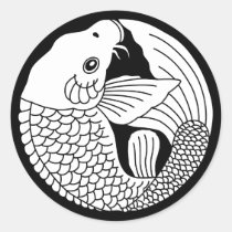 Japanese Family Crest-Carp Classic Round Sticker