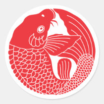 Japanese Family Crest-Carp Classic Round Sticker