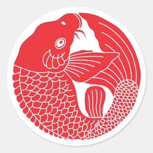 Japanese Family Crest-Carp Classic Round Sticker