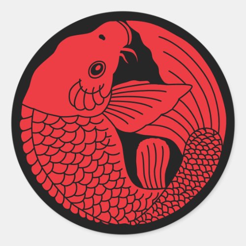 Japanese Family Crest-Carp Classic Round Sticker