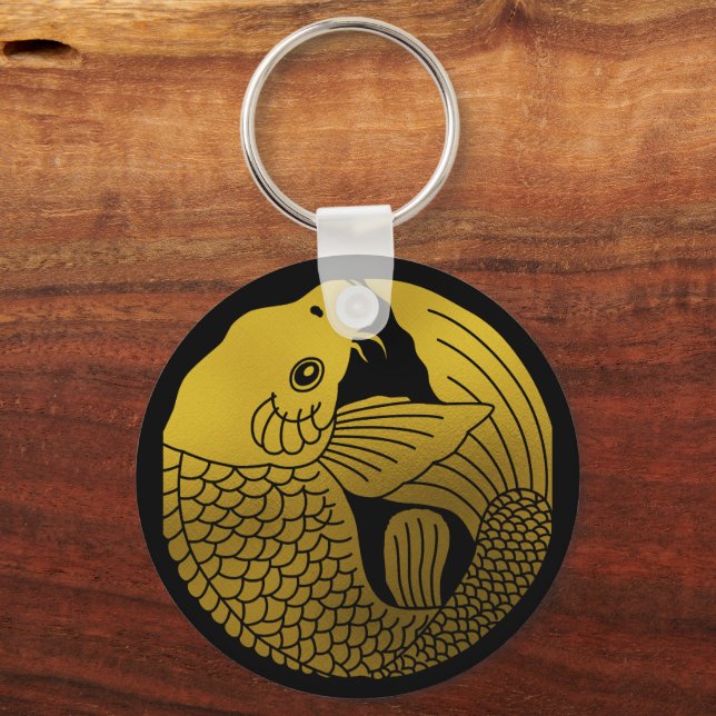 Japanese Family Crest-Carp Keychain (Front)