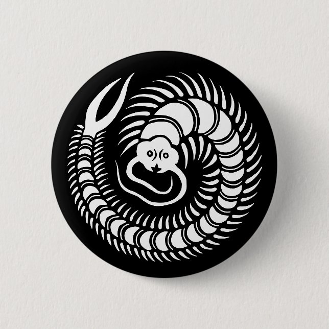 Japanese Family Crest-Centipede Button (Front)