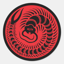 Japanese Family Crest-Centipede Classic Round Sticker
