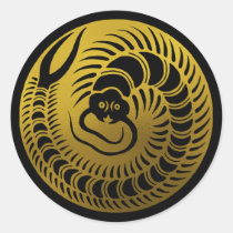 Japanese Family Crest-Centipede Classic Round Sticker