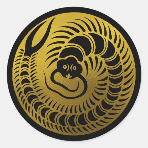 Japanese Family Crest-Centipede Classic Round Sticker