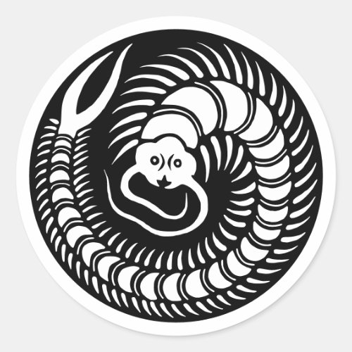Japanese Family Crest-Centipede Classic Round Sticker