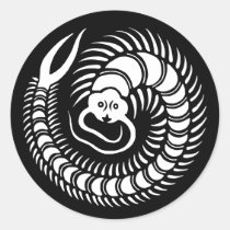 Japanese Family Crest-Centipede Classic Round Sticker