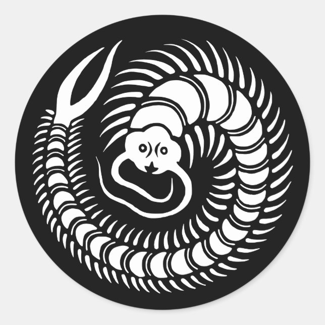 Japanese Family Crest-Centipede Classic Round Sticker (Front)