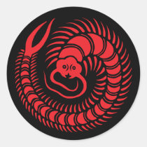 Japanese Family Crest-Centipede Classic Round Sticker