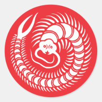 Japanese Family Crest-Centipede Classic Round Sticker